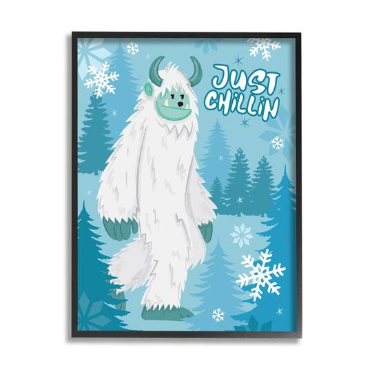 Stupell Industries Just Chillin Funny Winter Yeti Framed Giclee Art